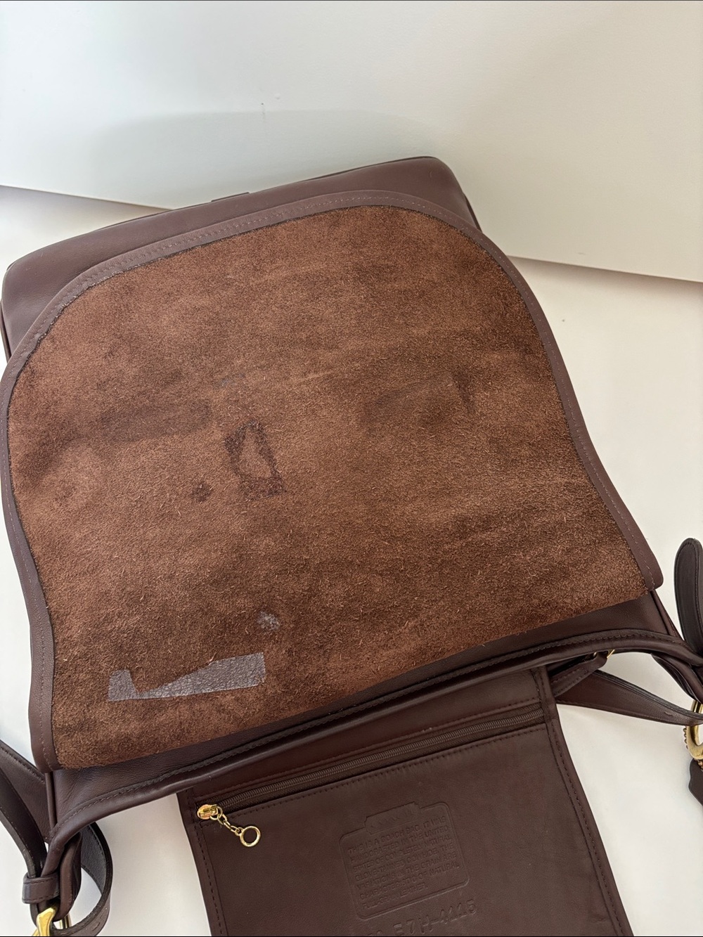 Vintage Coach 4115 Whitney Flap Crossbody Shoulder Bag Brown Leather Brass USA - Picture 13 of 15